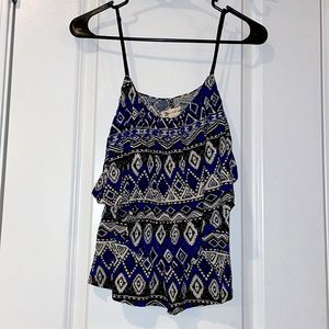 Tiered Patterned Tank with Adjustable Straps